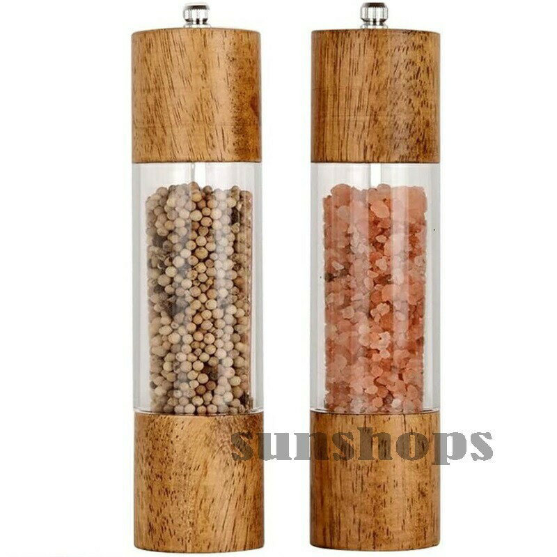 ペッパーミル 手動 木製 【天然オーク木製＆セラミックグラインダー】スパイスミル 胡椒 ミル ブラック..