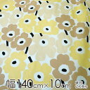 ★ポイント最大10倍! 16日1:59迄★マリメッコ 生地 幅約140cm×10cm単位 MINI UNIKKO(ミニ ウニッコ)/YELLOW&BEIGE【店...