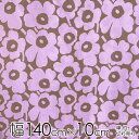 ★ポイント6倍！6日1:59迄★マリメッコ 生地 幅約140cm×10cm単位 MINI UNIKKO（ミニ ウニッコ）/PINK on OLIVE【店頭受取も可 吹田】