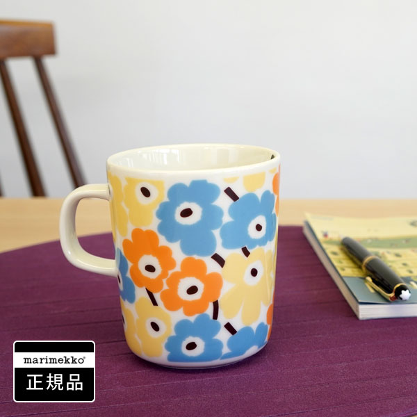マリメッコ マグカップ PIKKUINEN UNIKKO（ウニッコ）/マルチカラーSKY&ORANGE【店頭受取も可 吹田】