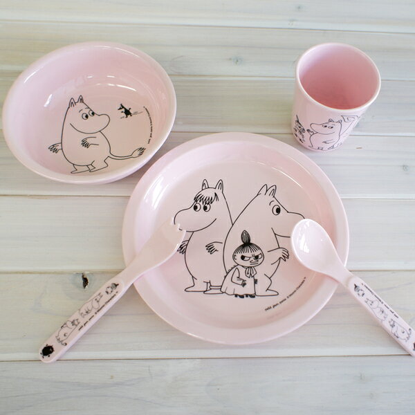 ムーミン 樹脂製子供食器 5ピースギフトボックス/ピンク【店頭受取も可 吹田】