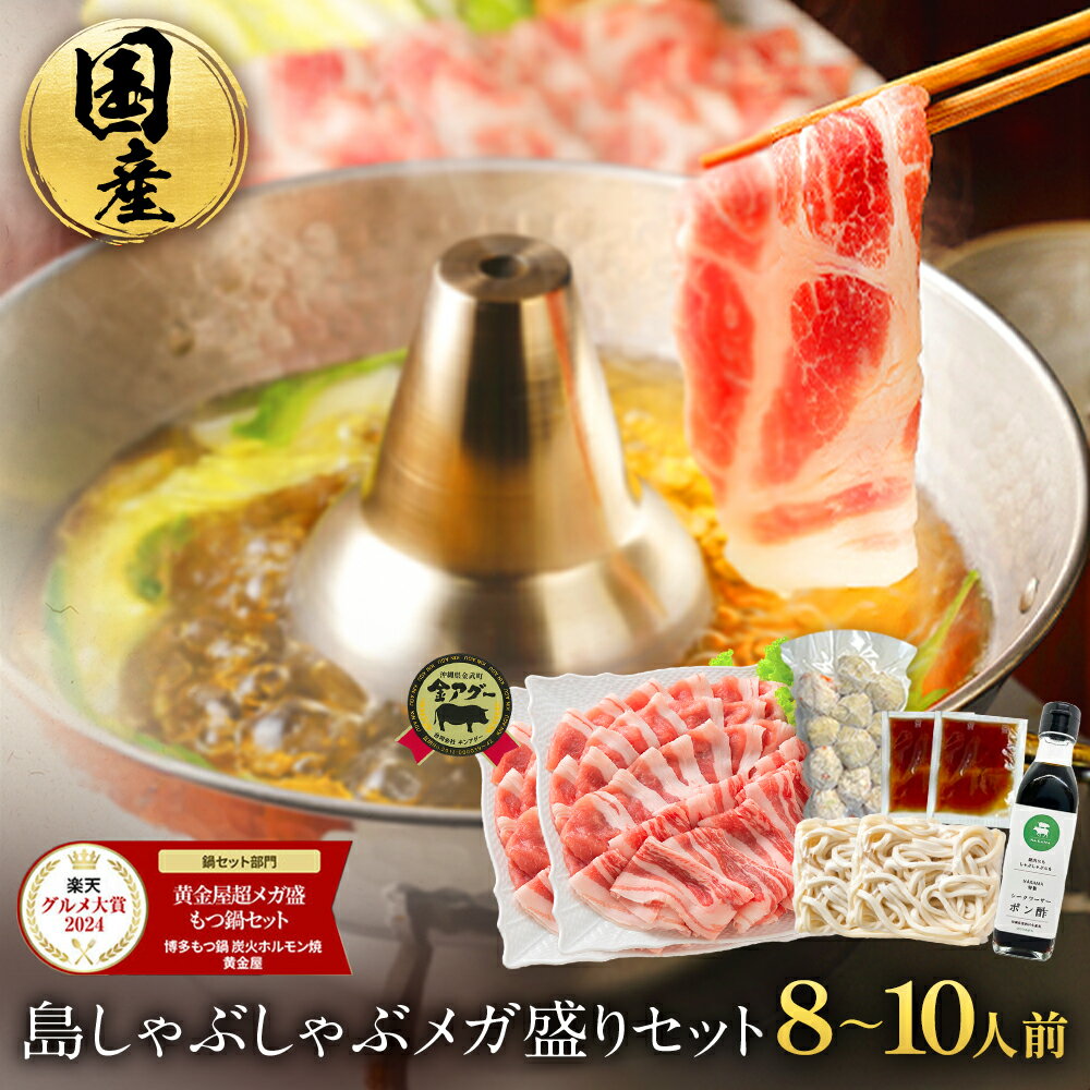 メガ盛り 島 しゃぶしゃぶ セット 金 アグー豚 合計1kg（100g×10パック / 8〜10人前）送料無料 特製出..