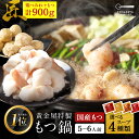 【半額50%OFF!通常9,700円→4,850円sale】黄金屋 超メガ盛り もつ鍋セット 匠 5~6人前 国産牛モツ 300g×2袋 600g 鶏つみれ 3...