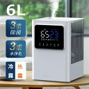 加湿器 大容量 6L 卓上加湿器 ハイブリッド 除菌 加熱 リモコン付 次亜塩素酸水対応 湿度自動調節 空気清浄 UV除菌ライト 3段階噴霧 アロマ対応