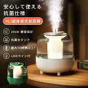 加湿器 超音波式 スチーム式 空気清浄機 おしゃれ 卓上 加湿機 4L 大容量 上部給水 持続/間隔噴霧 オフィス 湿度調節 潤い 乾燥防止 家庭用 静音 除菌 省エネ
