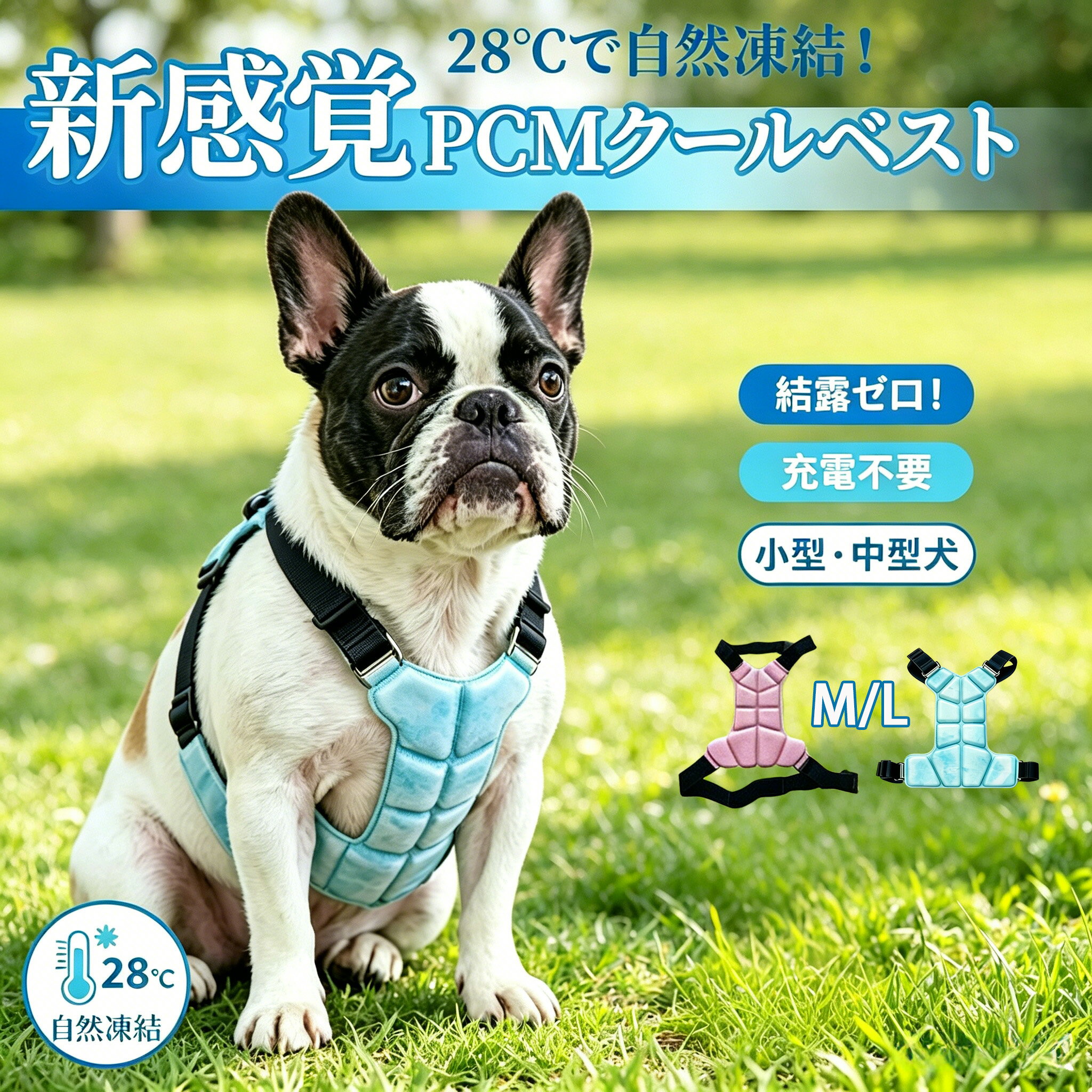 【送料無料】クールベスト 犬用 PCMクールベスト 冷感ベスト クールネック 夏用 ひんやり 接触冷感 PCM素材 涼しい 軽量 結露しにくい サイズ調整可能 小型犬 中型犬 犬用ベスト クールリング ドッグウェア 散歩 ドライブ 通院 アウトドア ペット用 暑さ対策 熱中症対策
