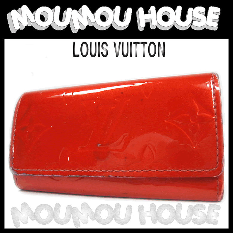 【ポイント10倍】リペア済♪LOUIS VUITTON■ルイヴィトン■ヴェルニ■4連キーケース■ルージュ■M91211♪【中古】【モウモウハウス】