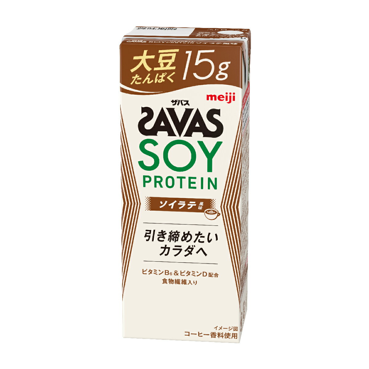 明治 SAVAS（ザバス）SOY PROTEIN（ソイプロテイン） ソイラテ風味 200ml×24本入り meiji【送料無料】【代引き不可】