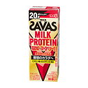 【2ケース】明治 SAVAS(ザバス)MILK PROTEIN 脂肪0 ストロベリー風味 200ml×48本入り meiji【送料無料】【代引き不可】