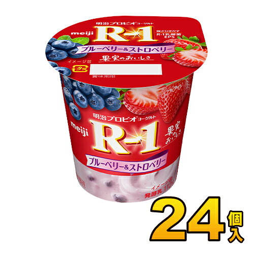 明治プロビオヨーグルト　R-1ブルーベリー＆ストロベリー112g×24個入り meiji【送料無料】【代引き不可】