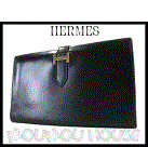 HERMES■エルメス■ベアン■ファスナー付き長財布カーフレザー■ブラック■レディース♪サイフ ウォレット【A-B】