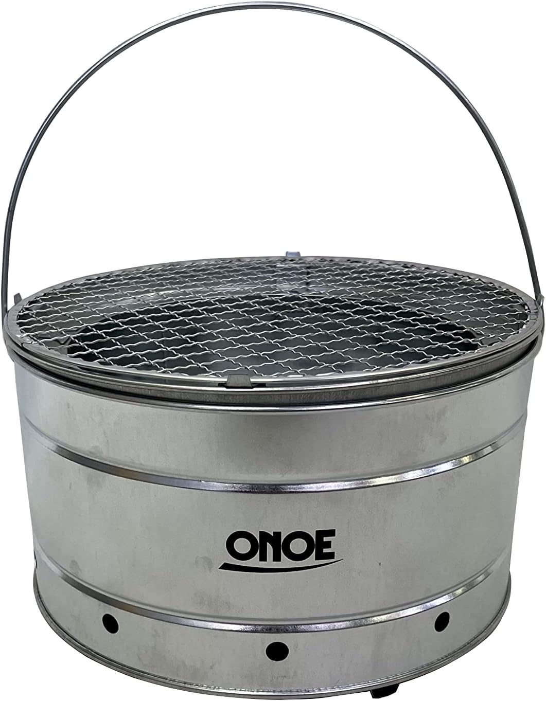 送料無料　尾上製作所(ONOE)丸型卓上コンロ MTK-245 炭火式 スチール製 シルバー バーベキュー BBQ キャンプ アウトドア用