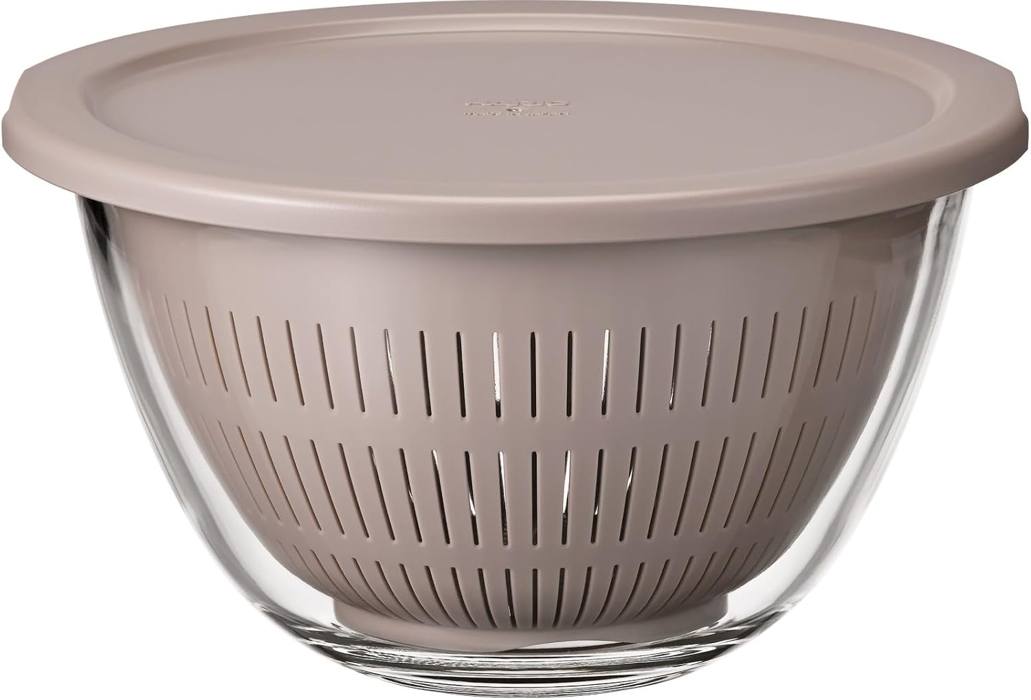 Rakuten - 送料無料　HARIO 5wayフタ・ザル付き 耐熱ガラス製ボウル 2200mL グレイジュ MXPZ-2200-GJ