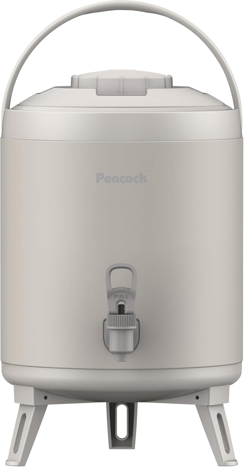 乐天商城 - 送料無料　ピーコック魔法瓶工業 ピーコック ウォータージャグ 8.1　LINP-80 LH 日本製 保冷 保温 洗いやすい 広口 保冷力 保温力 大容量 軽量 キーパー 注ぎやすい レバー式 ジャグ ライトグレー