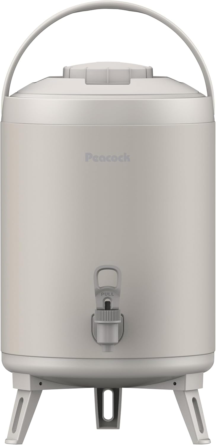 乐天商城 - 送料無料　ピーコック魔法瓶工業 ピーコック ウォータージャグ 9.5L　 INP-100 LH 日本製 保冷 保温 洗いやすい 広口 保冷力 保温力 大容量 軽量 キーパー 注ぎやすい レバー式 ジャグ ライトグレー