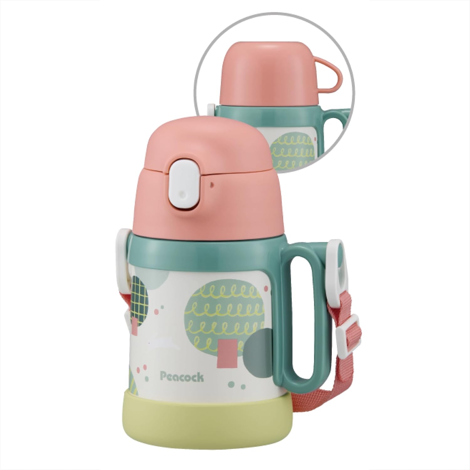 乐天商城 - 送料無料　ピーコック魔法瓶工業(The-peacock) ピーコック 水筒 ボトル 400ml 360ml 保温 保冷 ストロー ダイレクト 2WAYボトル ステンレス 魔法瓶 モリ ASK-W41 MR