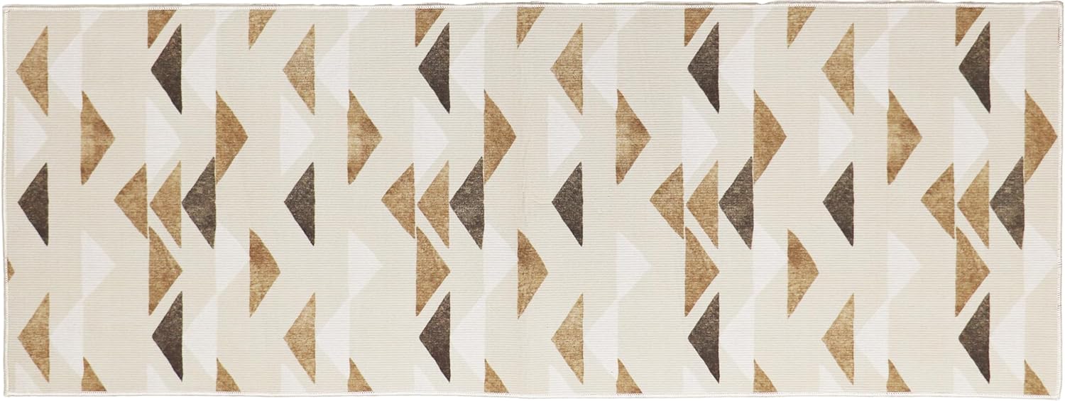 Rakuten - 送料無料　ヨコズナクリエーション　コージー キッチンマット　奥行45×幅120cm　 インテリアマット ベージュ 洗える すべり止め加工 床暖房対応