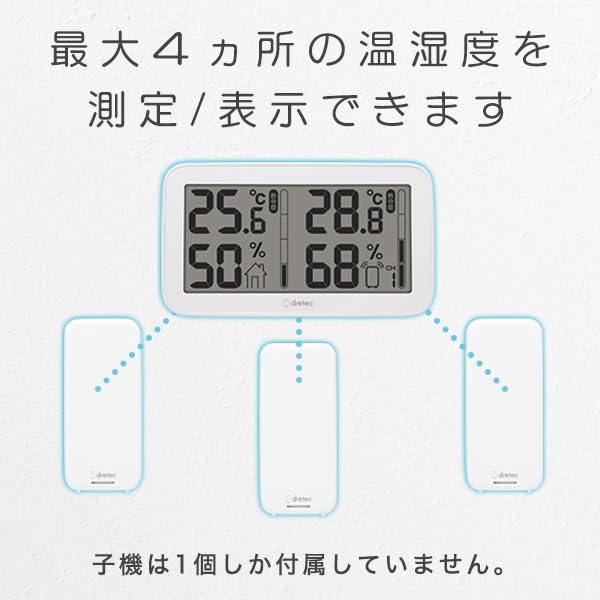 □送料無料□ドリテック(Dretec) コードレス温湿度計 O-419WT [2]