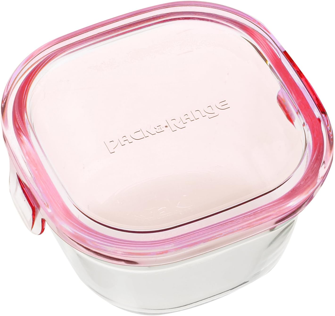 Rakuten - □送料無料□Iwakiイワキ 耐熱ガラス 保存容器 ピンク 角型 SS 200ml パック＆レンジ