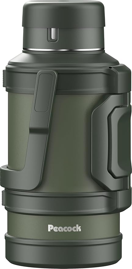 Rakuten - 送料無料　ピーコック魔法瓶工業(The-peacock) 水筒 4L 大容量 保温 保冷 魔法瓶 コンテナボトル 真空断熱構造 ハンドル付き ステンレスボトル カーキ DXA-400 K