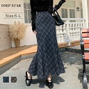 【11/1 全品50%OFF!クーポンで】マーメイド風チェック柄スカート レディース スカート チェック柄 マーメイドライン ミディ丈 ハイウエスト 着映え カジュアル 秋 冬 20代 30代 40代 50代 ワンピスター