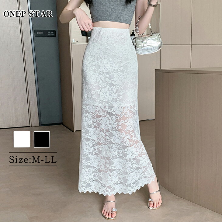 レース×スカラップヘムスカートレデ...