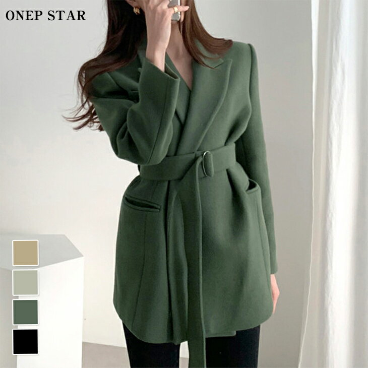 【12/3 50%OFF！2点購入クーポンで】テーラードカラーウエストベルト付きコート レディース チェスターコート ロング ノッチドラペル 長袖 シンプル きれいめ 秋 冬 春 20代 30代 40代 50代 ワンピスター