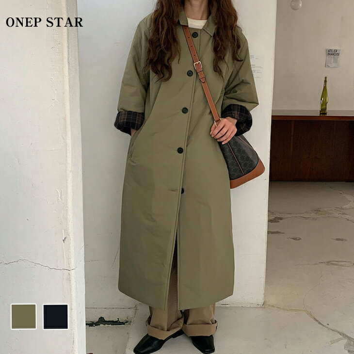 【2/20 50%OFF！24H限定クーポンで】チェック柄裏地付きロングトレンチコート レディース トレンチコート ロング チェック裏地 ボタン留め サイドポケット付き 春 秋 冬 20代 30代 40代 50代 ワンピスター