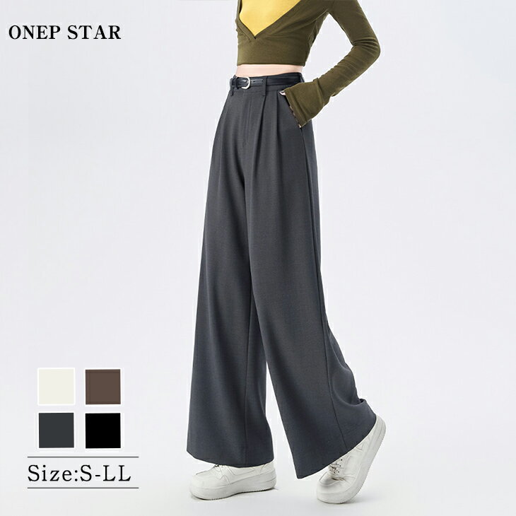 【3/15 50%OFF！24H限定クーポンで】美脚シルエットタックパンツ レディース パンツ ワイド ハイウエスト タック入り 美脚 通勤 体型カバー きれいめ カジュアル 春 秋 20代 30代 40代 50代 ワンピスター