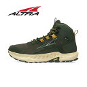 GORE-TEX+MEGAGRIP+軽量 ミッドカット アウトドア愛好家の間で高い評価を受けているTimpシリーズに、待望の新メンバーが加わりました。 快適なクッション性と抜群のフィット感が特徴のTimpシリーズから、足首までしっかりとサポートするミッドカットモデル「Timp Hiker GTX」が登場。この新モデルは、どんな地形にも対応するVibram® Megagripアウトソールを採用し、乾燥した道から湿った地面まで、あらゆる状況で優れたグリップ力を発揮します。さらに、ミッドカットでありながら368g（US10.5 / 28.5cm）と驚くほど軽量でありながら、ALTRA独自のALTRA EGO™ MAXミッドソールにより、まるで弾むような履き心地を実現。また、全天候型のGORE-TEXメンブレンをアッパー部分に採用。梅雨の時期や山中での急な天候変化にも対応できる、信頼性の高い選択肢となります。Vibram® MegagripとGORE-TEX、そしてミッドカットデザインの組み合わせは、山での冒険をより安心で快適なものにしてくれるでしょう。 ■用途 トレッキング、ハイキング、など●スタックハイト： 29mm ●ミッドソール：Altra EGO™MAX●アウトソール：Vibram® Megagrip●アッパー： GORE-TEX メンブレン●クッション：HIGH●FootShape™：Standard●重さ： 368g（Mens US10.5 / 28.5cm）●カラー：Dusty Olive　