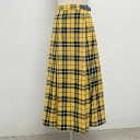 【SALE】MidiUmi(ミディウミ) タータンチェック ラップスカート 2-769858 イエロー
