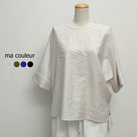 ma couleur(マ クルール) 杢調ツイル タンブラー ノーカラー 5分袖ブラウス(J-4756)ヤマトドレス ヤマドレ ma couleur(マ クルール) 杢調ツイル タンブラー ノーカラー 5分袖ブラウス(J-4756)ヤマトドレス ヤマドレ