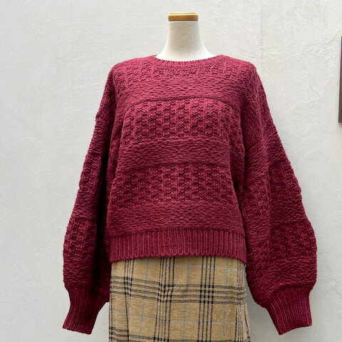 【50%OFFセール】Tous Les Jours (トゥレジュール)バルーン袖 アルパカ混 ざっくりニットプルオーバー TJ34965 【50%OFFセール】Tous Les Jours (トゥレジュール)バルーン袖 アルパカ混 ざっくりニットプルオーバー TJ34965