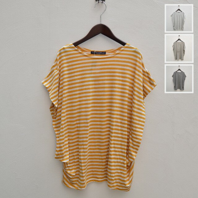 Other - 【30%OFF SALE 】ciel d’ete(シャルデテ)リネン混レーヨン　ボーダーリラックス半袖Tシャツ　7642641