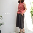 【SALE 50%OFF】SACRA(サクラ) ラッフルフリル　ノースリーブ　ニットプルオーバー 　SG531012