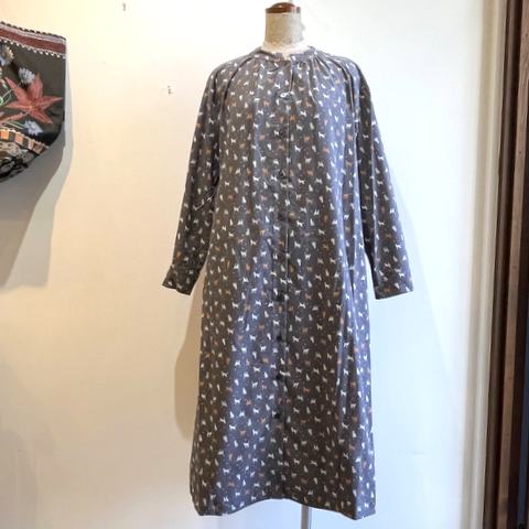【SALE】Parkes(パークス)ネコ柄 コーデュロイ シャツワンピース PY2433015
