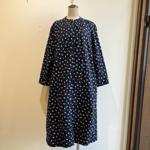 【SALE】Parkes(パークス)ネコ柄 コーデュロイ シャツワンピース PY2433015