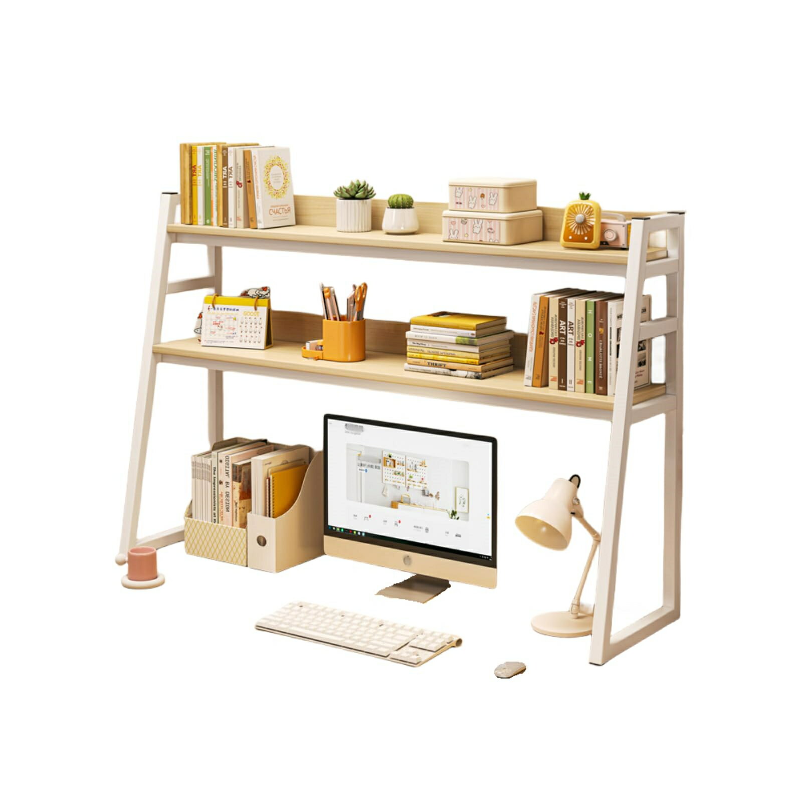 机上ラック 2段 デスク上置棚 卓上ラック 机上台 テレワーク デスクオーガナイザー オーディオラック ..