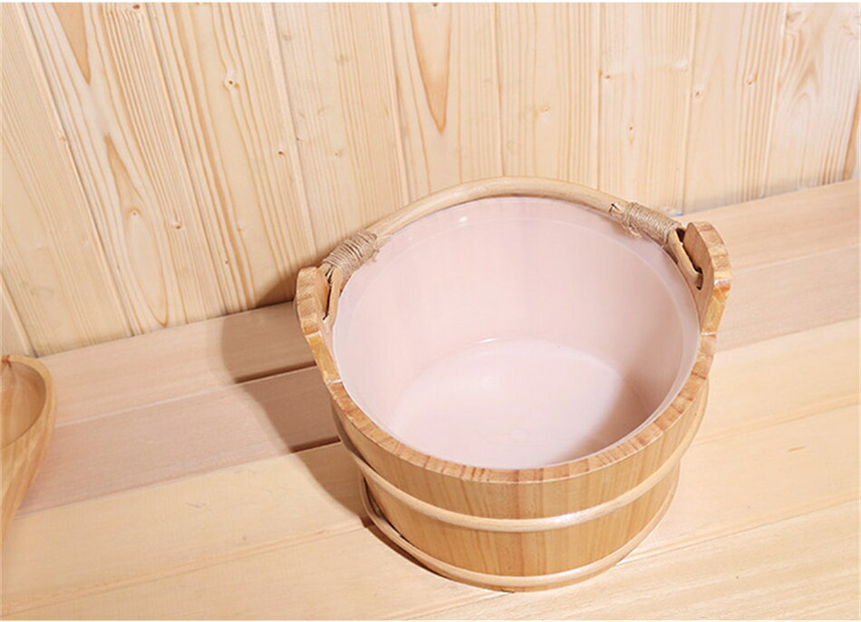 スプーンセット フットケア 木製サウナバケツ 4L 足浴桶 湯桶 手桶 片手 湯おけ お風呂 サウナ用 防水 防漏 丈夫 使用簡単 おしゃれ 木製