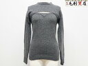 プラダ PRADA 22AW Detachable Shrug Camisole Sweater 20114 ニット セーター キャミソール 2点セット アンサンブル ウール カシミヤ ロゴパッチ サイズ36 美品 【中古】グレー