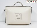 フェンディ FENDI ミディアム スーツケース 7VV156 AAIW FFロゴ カーフレザー ホワイト 未使用 【中古】バッグ ショルダー