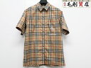 バーバリー BURBERRY ノバチェック コットン シャツ ベージュ 8032393 サイズ40 EU 半袖 美品 【中古】ユニコーン 半袖シャツ