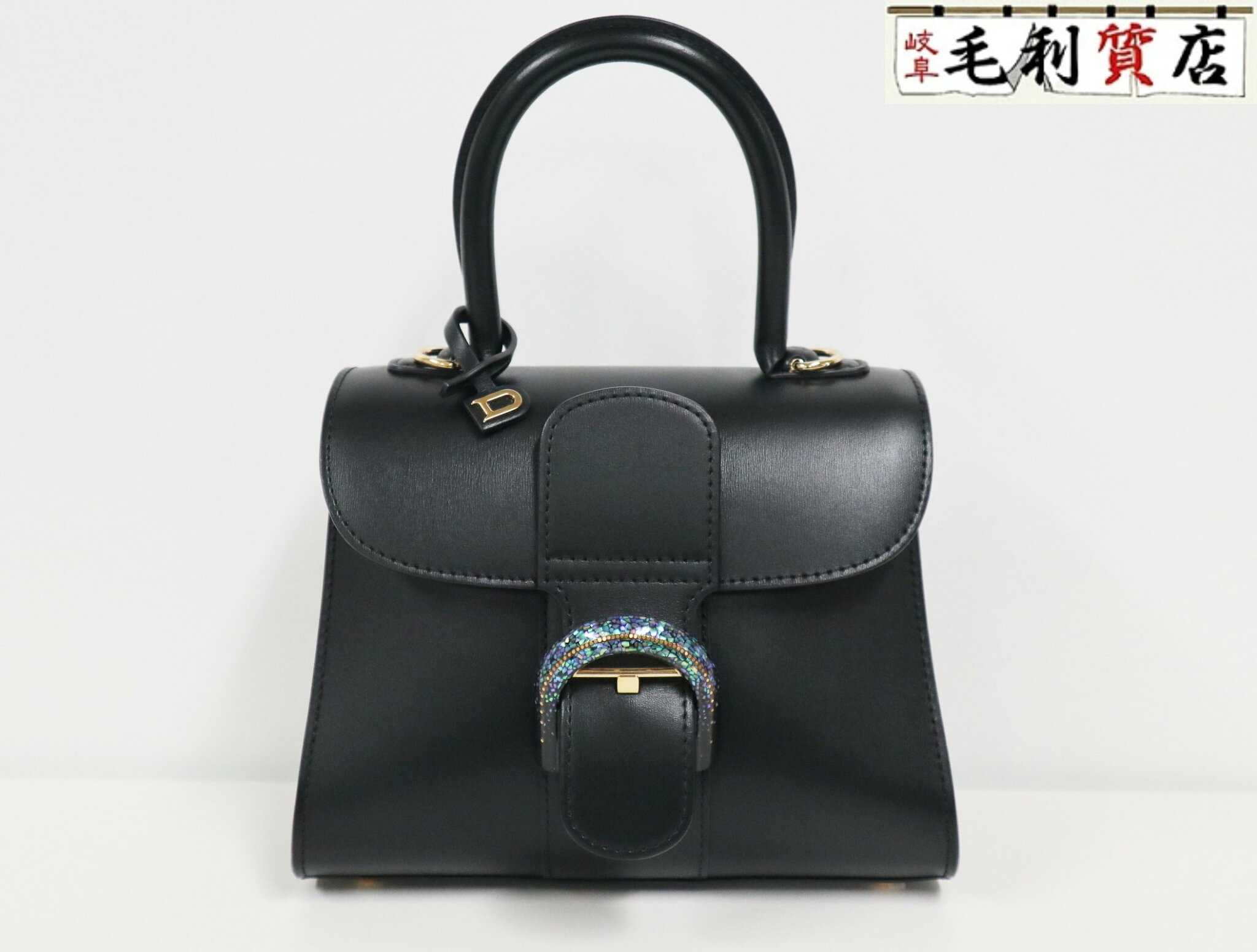 デルヴォー DELVAUX ブリヨン ミニ ボックスカーフ ブラック 京都限定 ハンドバッグ Brillant Mini 極上美品 【中古】バッグ