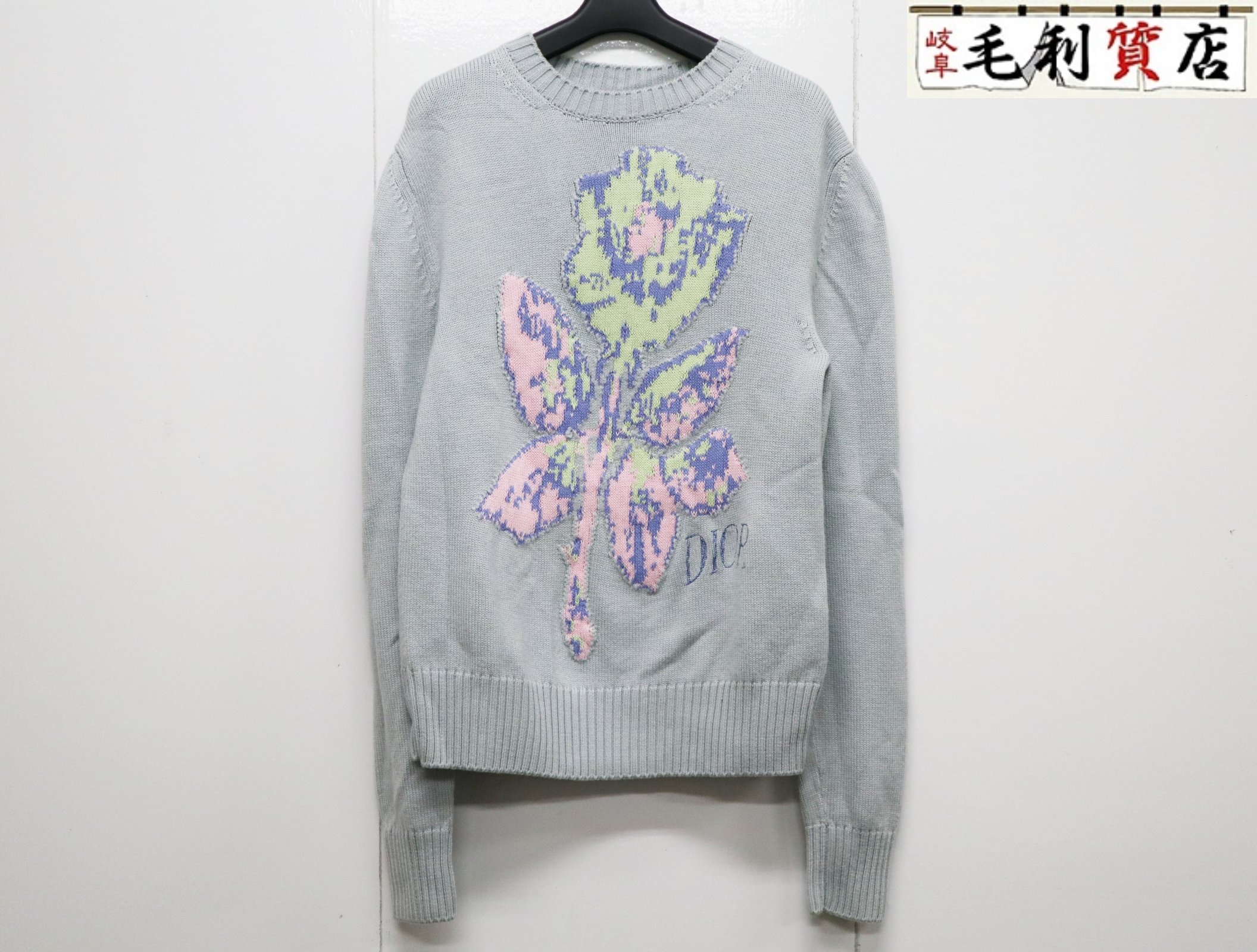 DIOR ディオール×アレックス フォクストンローズ 刺繍入り クルーネック ニット 013M615AT083 パウダー..