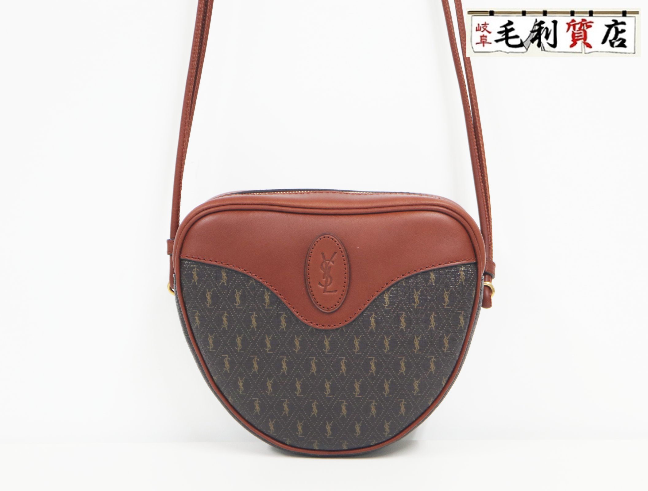 乐天商城 - イヴサンローラン Yves Saint Laurent ル モノグラム クールバッグ 675260 ブラウン PVC レザー ショルダー 美品 バッグ