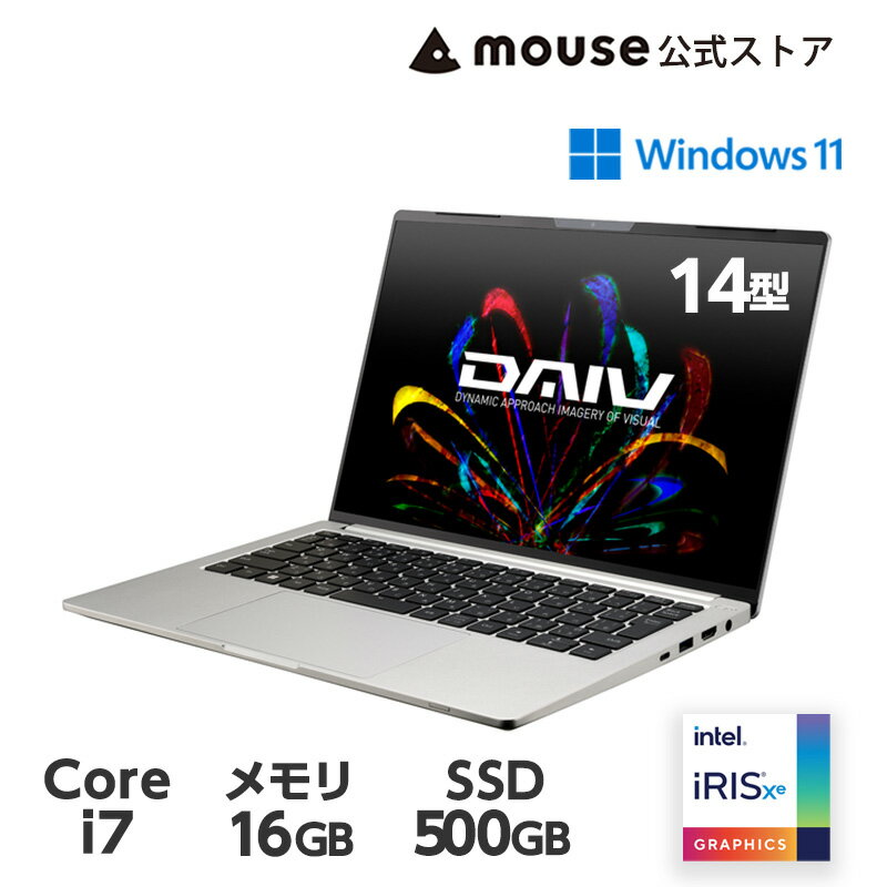 DAIV Z4-I7I01SR-A ꥨPC 14 WUXGAվ Core i7-1360P 16GB  500GB M.2 SSD intel Iris Xe եå Ρȥѥ  mouse ޥԥ塼 BTO 