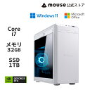 【最大2万円オフクーポン★5/6 09:59まで】G-Tune DG-I7G7S(ホワイトカラーモデル) ゲーミングPC デスクトップ パソコン Core i7-14700F 32GB メモリ 1TB M.2 SSD GeForce RTX 4070 SUPER Office付き マウスコンピューター mouse PC 新品 おすすめ