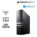 【ポイント5倍＆2千円オフクーポン★4/23 09:59まで】mouse SH-I3U01 Windows 11 Core i3-14100 16GB メモリ 500GB SSD Wi-Fi 6E デスクトップ パソコン 新品 マウスコンピューター PC ※2024/2/5より後継機種