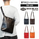 【5と0のつく日限定★最大10 OFFクーポン配布中！4/20 23:59まで】DOUBLES/ダブルス ショルダーバッグ メンズ/レディース 本革/レザー ブラック/ダークブラウン/ネイビー/ライトグレー/他7色 小さめ YHB-1690