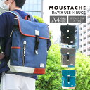 MOUSTACHE/ムスタッシュ リュックサック メンズ/レディース ポリエステル ブラック/ネイビー/グレー/ブルー/オレンジ A4 YUQ-5769